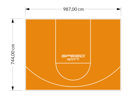 73M2/744X987CM POMARAŃCZOWE BOISKO DO KOSZYKÓWKI SPEEDSPORT HEXA POWER PRO