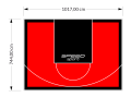 76M2/744X1017CM CZERWONO-CZARNE BOISKO DO KOSZYKÓWKI SPEEDSPORT HEXA POWER PRO