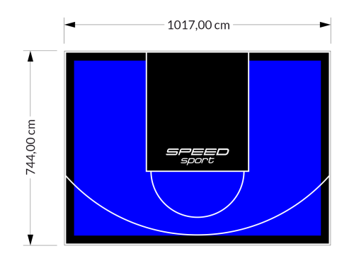 76M2/744X1017CM NIEBIESKO-CZARNE BOISKO DO KOSZYKÓWKI SPEEDSPORT HEXA POWER PRO