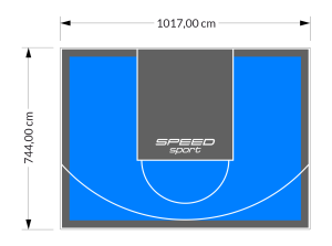 76M2/744X1017CM BŁĘKITNO-GRAFITOWE BOISKO DO KOSZYKÓWKI SPEEDSPORT HEXA POWER PRO