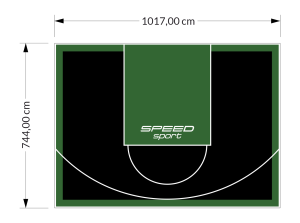 76M2/744X1017CM CZARNO-ZIELONE BOISKO DO KOSZYKÓWKI SPEEDSPORT HEXA POWER PRO