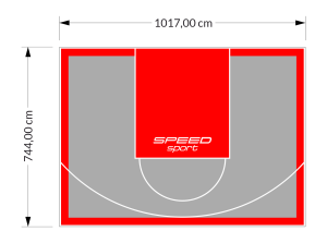 76M2/744X1017CM SZARO-CZERWONE BOISKO DO KOSZYKÓWKI SPEEDSPORT HEXA POWER PRO