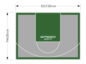 76M2/744X1017CM SZARO-ZIELONE BOISKO DO KOSZYKÓWKI SPEEDSPORT HEXA POWER PRO