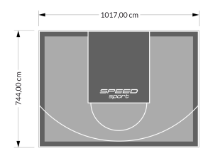 76M2/744X1017CM SZARO-GRAFITOWE BOISKO DO KOSZYKÓWKI SPEEDSPORT HEXA POWER PRO