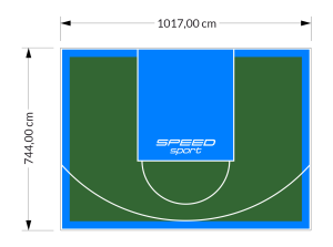 76M2/744X1017CM ZIELONO-BŁĘKITNE BOISKO DO KOSZYKÓWKI SPEEDSPORT HEXA POWER PRO