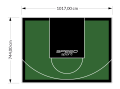76M2/744X1017CM ZIELONO-CZARNE BOISKO DO KOSZYKÓWKI SPEEDSPORT HEXA POWER PRO