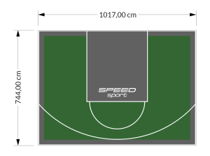 76M2/744X1017CM ZIELONO-GRAFITOWE BOISKO DO KOSZYKÓWKI SPEEDSPORT HEXA POWER PRO