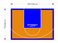 76M2/744X1017CM POMARAŃCZOWO-NIEBIESKIE BOISKO DO KOSZYKÓWKI SPEEDSPORT HEXA POWER PRO