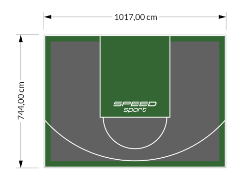 76M2/744X1017CM GRAFITOWO-ZIELONE BOISKO DO KOSZYKÓWKI SPEEDSPORT HEXA POWER PRO