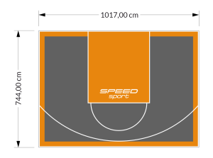 76M2/744X1017CM GRAFITOWO-POMARAŃCZOWE BOISKO DO KOSZYKÓWKI SPEEDSPORT HEXA POWER PRO