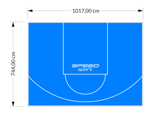 76M2/744X1017CM BŁĘKITNE BOISKO DO KOSZYKÓWKI SPEEDSPORT HEXA POWER PRO