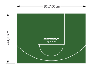 76M2/744X1017CM ZIELONE BOISKO DO KOSZYKÓWKI SPEEDSPORT HEXA POWER PRO