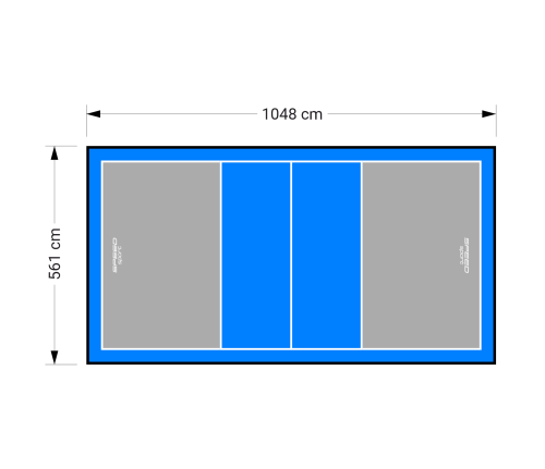 59M2/1048X561CM SZARO-BŁĘKITNE BOISKO DO SIATKÓWKI SPEEDSPORT HEXA POWER PRO