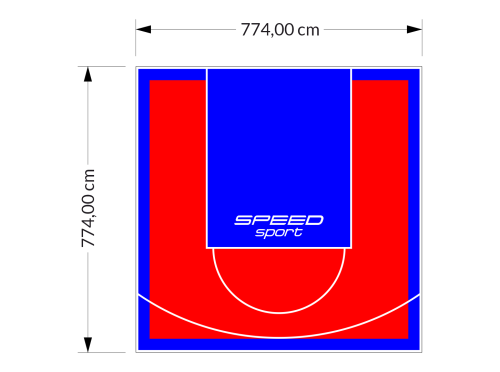 60M2/774X774CM CZERWONO-NIEBIESKIE BOISKO DO KOSZYKÓWKI SPEEDSPORT HEXA POWER PRO
