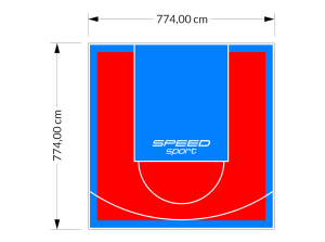 60M2/774X774CM CZERWONO-BŁĘKITNE BOISKO DO KOSZYKÓWKI SPEEDSPORT HEXA POWER PRO