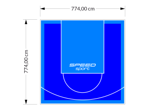 60M2/774X774CM NIEBIESKO-BŁĘKITNE BOISKO DO KOSZYKÓWKI SPEEDSPORT HEXA POWER PRO