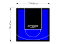 60M2/774X774CM NIEBIESKO-CZARNE BOISKO DO KOSZYKÓWKI SPEEDSPORT HEXA POWER PRO