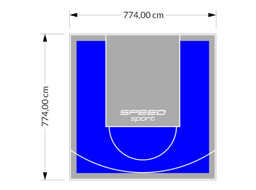 60M2/774X774CM NIEBIESKO-SZARE BOISKO DO KOSZYKÓWKI SPEEDSPORT HEXA POWER PRO