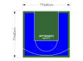 60M2/774X774CM NIEBIESKO-ZIELONE BOISKO DO KOSZYKÓWKI SPEEDSPORT HEXA POWER PRO