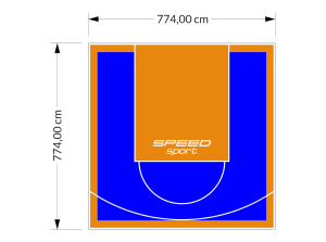 60M2/774X774CM NIEBIESKO-POMARAŃCZOWE BOISKO DO KOSZYKÓWKI SPEEDSPORT HEXA POWER PRO