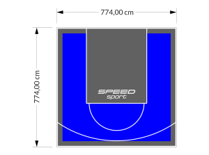 60M2/774X774CM NIEBIESKO-GRAFITOWE BOISKO DO KOSZYKÓWKI SPEEDSPORT HEXA POWER PRO