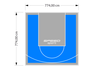 60M2/774X774CM BŁĘKITNO-SZARE BOISKO DO KOSZYKÓWKI SPEEDSPORT HEXA POWER PRO