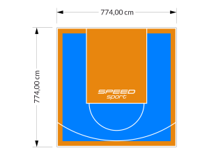 60M2/774X774CM BŁĘKITNO-POMARAŃCZOWE BOISKO DO KOSZYKÓWKI SPEEDSPORT HEXA POWER PRO