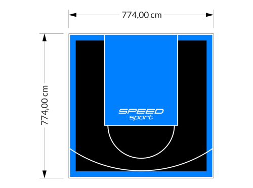 60M2/774X774CM CZARNO-BŁĘKITNE BOISKO DO KOSZYKÓWKI SPEEDSPORT HEXA POWER PRO