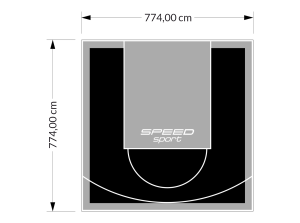 60M2/774X774CM CZARNO-SZARE BOISKO DO KOSZYKÓWKI SPEEDSPORT HEXA POWER PRO