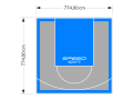 60M2/774X774CM SZARO-BŁĘKITNE BOISKO DO KOSZYKÓWKI SPEEDSPORT HEXA POWER PRO