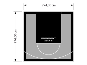 60M2/774X774CM SZARO-CZARNE BOISKO DO KOSZYKÓWKI SPEEDSPORT HEXA POWER PRO