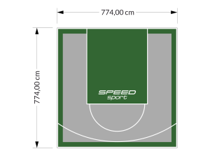 60M2/774X774CM SZARO-ZIELONE BOISKO DO KOSZYKÓWKI SPEEDSPORT HEXA POWER PRO