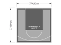60M2/774X774CM SZARO-GRAFITOWE BOISKO DO KOSZYKÓWKI SPEEDSPORT HEXA POWER PRO