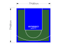 60M2/774X774CM ZIELONO-NIEBIESKIE BOISKO DO KOSZYKÓWKI SPEEDSPORT HEXA POWER PRO