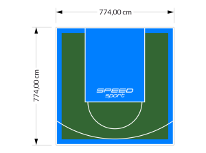 60M2/774X774CM ZIELONO-BŁĘKITNE BOISKO DO KOSZYKÓWKI SPEEDSPORT HEXA POWER PRO