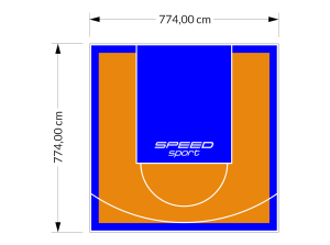 60M2/774X774CM POMARAŃCZOWO-NIEBIESKIE BOISKO DO KOSZYKÓWKI SPEEDSPORT HEXA POWER PRO