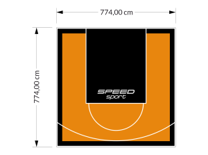 60M2/774X774CM POMARAŃCZOWO-CZARNE BOISKO DO KOSZYKÓWKI SPEEDSPORT HEXA POWER PRO