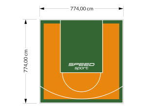 60M2/774X774CM POMARAŃCZOWO-ZIELONE BOISKO DO KOSZYKÓWKI SPEEDSPORT HEXA POWER PRO