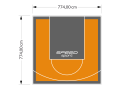 60M2/774X774CM POMARAŃCZOWO-GRAFITOWE BOISKO DO KOSZYKÓWKI SPEEDSPORT HEXA POWER PRO