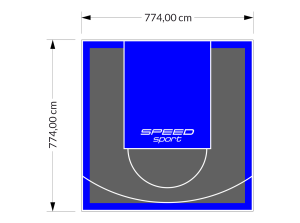 60M2/774X774CM GRAFITOWO-NIEBIESKIE BOISKO DO KOSZYKÓWKI SPEEDSPORT HEXA POWER PRO