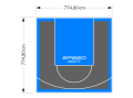 60M2/774X774CM GRAFITOWO-BŁĘKITNE BOISKO DO KOSZYKÓWKI SPEEDSPORT HEXA POWER PRO