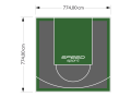 60M2/774X774CM GRAFITOWO-ZIELONE BOISKO DO KOSZYKÓWKI SPEEDSPORT HEXA POWER PRO