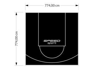 60M2/774X774CM CZARNE BOISKO DO KOSZYKÓWKI SPEEDSPORT HEXA POWER PRO