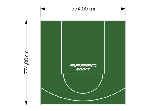 60M2/774X774CM ZIELONE BOISKO DO KOSZYKÓWKI SPEEDSPORT HEXA POWER PRO