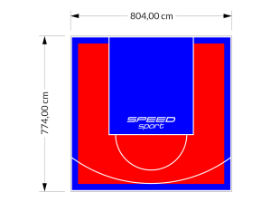 62M2/774X804CM CZERWONO-NIEBIESKIE BOISKO DO KOSZYKÓWKI SPEEDSPORT HEXA POWER PRO