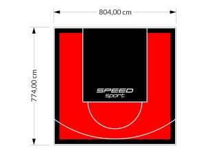 62M2/774X804CM CZERWONO-CZARNE BOISKO DO KOSZYKÓWKI SPEEDSPORT HEXA POWER PRO