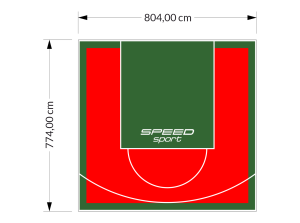 62M2/774X804CM CZERWONO-ZIELONE BOISKO DO KOSZYKÓWKI SPEEDSPORT HEXA POWER PRO