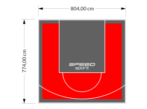 62M2/774X804CM CZERWONO-GRAFITOWE BOISKO DO KOSZYKÓWKI SPEEDSPORT HEXA POWER PRO