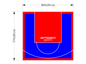 62M2/774X804CM NIEBIESKO-CZERWONE BOISKO DO KOSZYKÓWKI SPEEDSPORT HEXA POWER PRO