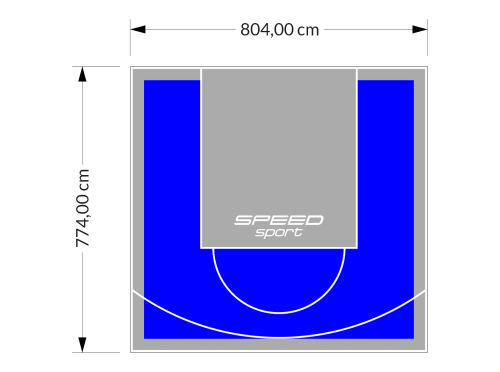 62M2/774X804CM NIEBIESKO-SZARE BOISKO DO KOSZYKÓWKI SPEEDSPORT HEXA POWER PRO